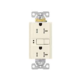 Eaton Wiring Devices TRSGF20LA GFCI Duplex Receptacle, 2 -Pole, 20 A, 125 V, Back, Side Wiring, NEMA: 5-20R