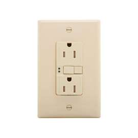 Eaton Wiring Devices TRSGF15LA GFCI Duplex Receptacle, 2 -Pole, 15 A, 125 V, Back, Side Wiring, NEMA: 5-15R