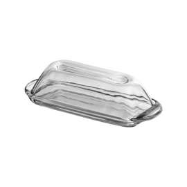 Oneida Presence Series 64190L10R Butter Dish/Cover, Glass, Clear, Rectangular, 5 in L, 3-1/4 in W