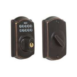 Schlage BE365VCAM716 Deadbolt, 2 Grade, Zinc, Aged Bronze, 2-3/8, 2-3/4 in Backset, C Keyway