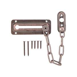 ProSource Chain Door Guard, 3-3/8 in L, 2 in W, Steel, Venetian Bronze
