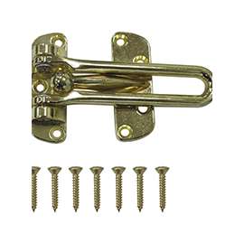 ProSource Security Door Guard, 4-1/8 in L, 2-1/2 in W, Zinc Die-Cast, Brass