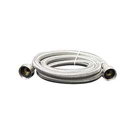 Plumb Pak PP22816 Washing Machine Discharge Hose, 3/4 in ID, 6 ft L, FGH x FGH, Stainless Steel