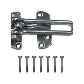 ProSource Security Door Guard, 4-1/8 in L, 2-1/2 in W, Zinc Die-Cast, Satin Chrome