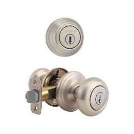 Kwikset Signature Series 991J15SMTCP Knob Lockset, 2 Grade, Keyed Key, Satin Nickel, 2-3/8 x 2-3/4 in Backset, K4 Keyway