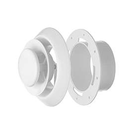 Imperial DR-08 Premium Round Air Diffuser with Collar, Steel, White