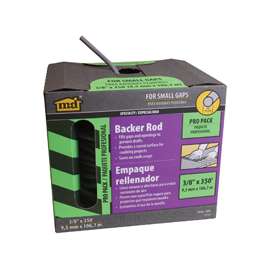 M-D 71550 Backer Rod, 3/8 in Dia, 350 ft L, Polyethylene, Gray