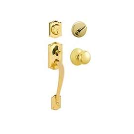 Schlage Camelot Series F60VCAMXPLY505 Handleset, 1 Grade, Keyed Different Key, Brass, Brass, 2-3/8 x 2-3/4 in Backset