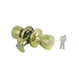 ProSource Entry Knob Lockset, Tulip, Pol Brass, KA3