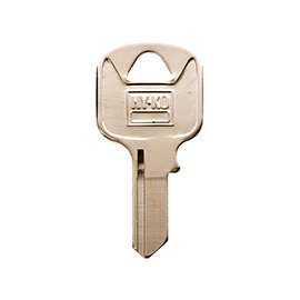HY-KO 11010AB15 Key Blank, Brass, Nickel, For: Abus Cabinet, House Locks and Padlocks