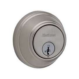 Kwikset 816 15RCAL/RCS Deadbolt, Alike Key, Steel, Satin Nickel, 2-3/8 to 2-3/4 in Backset, SmartKey Keyway