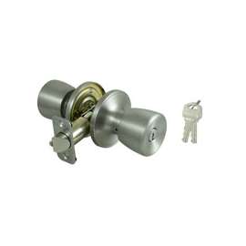 ProSource Entry Knob Lockset, Tulip, Stainless, KA3