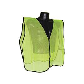RADWEAR SVG Non-Rated Safety Vest, One-Size, Polyester, Green/Silver, Hook-and-Loop Closure