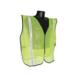 RADWEAR SVG1 Non-Rated Safety Vest, S/XL, Polyester, Green/Silver, Hook-and-Loop Closure