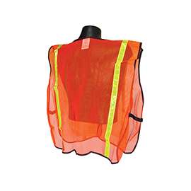RADWEAR SVO1 Non-Rated Safety Vest, XL, Polyester, Green/Orange/Silver, Hook-and-Loop Closure
