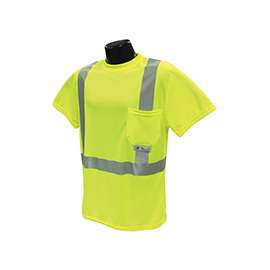 RADWEAR ST11-2PGS-XL Safety T-Shirt, XL, Polyester, Green, Short Sleeve, Pullover Closure