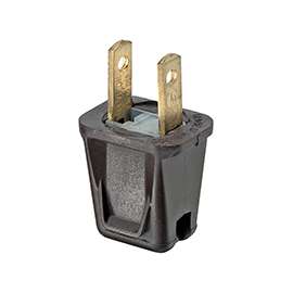 Leviton C30-00123-000 Wire Plug, 2 -Pole, 10 A, 125 V, Male, NEMA: NEMA 1-15P, Brown