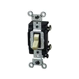 Leviton C21-05501-LHI Toggle Switch, 15 A, 120 V, Thermoplastic Housing Material, Ivory