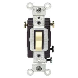 Leviton C21-05503-LHI Toggle Switch, 15 A, 120 V, Thermoplastic Housing Material, Ivory