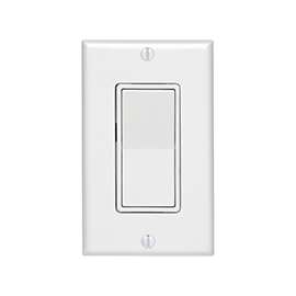 Leviton Decora C32-05672-02W Rocker Switch with Wallplate, 120/277 V, Thermoplastic, White