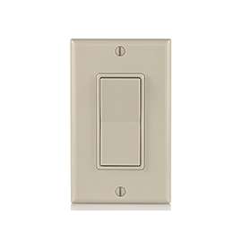 Leviton Decora C36-05674-02T Rocker Switch with Wallplate, 120/277 V, Light Almond