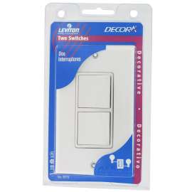 Decora C22-05679-00W Rocker Switch with Wallplate, 15 A, 120/277 V, SPST, Lead Wire Terminal, White