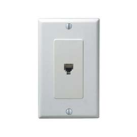 Leviton Decora C22-05680-00W Telephone Jack with Wallplate, White