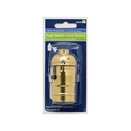 Leviton 6098-PG Lamp Holder, 250 V, 660 W, Aluminum Contact, Phenolic Housing Material, Brass