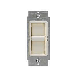 Leviton C28-06672-1LT Slide Dimmer, 120 A, 150 W, CFL, Halogen, Incandescent, LED Lamp, Light Almond