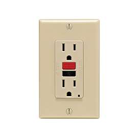 Leviton SmartlockPro C21-GFNT1-RNI GFCI Duplex Receptacle, 2 -Pole, 15 A, 125 V, Back, Side Wiring, NEMA: 5-15R