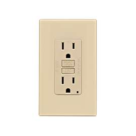 Leviton C31-GFNT1-0PI GFCI Duplex Receptacle, 2 -Pole, 15 A, 125 V, Back, Side Wiring, NEMA: 5-15R, Ivory