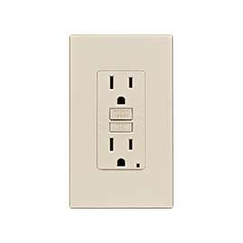 Leviton C36-GFNT1-0PT GFCI Duplex Receptacle, 2 -Pole, 15 A, 125 V, Back, Side Wiring, NEMA: 5-15R, Light Almond