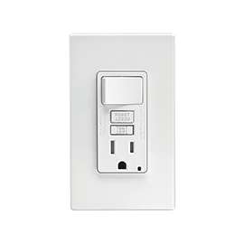 Leviton C92-GFSW1-00W Combination Switch, 2 -Pole, 15 A, 125 V, White