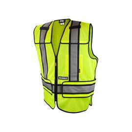 DeWALT DSV421-XL/3X Adjustable Safety Vest, XL/3XL, Polyester, Green, Zip-N-Rip Closure