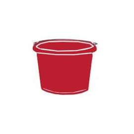 FORTEX-FORTIFLEX N4008R Utility Pail, 8 qt Volume, Fortalloy Rubber Polymer, Red