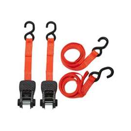 SmartStrap 240 Tie-Down, 1-1/4 in W, 10 ft L, Carbon Fiber, Orange, 1000 lb, S-Hook End Fitting, Steel End Fitting