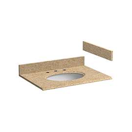Foremost HG31228MB Vanity Top, 8-5/8 in OAL, 31 in OAW, Granite, Mojave Beige, Oval Bowl