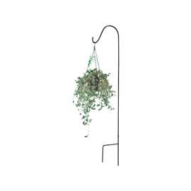 Landscapers Select GB-3089 Single Shepherd Hook, 12 in L, 64 in H, Steel, Black, Matte, Hanging Mounting