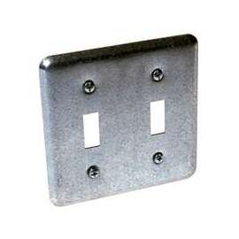 RACO 871 Handy Box Cover, 4 in L, 4 in W, Square, Galvanized Steel, Gray