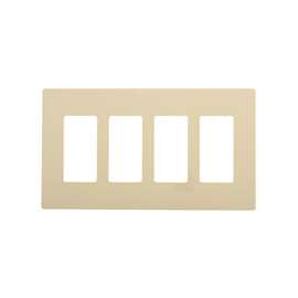 Eaton Cooper Wiring PJS PJS264LA Wallplate, 4-7/8 in L, 8.56 in W, 4 -Gang, Polycarbonate, Light Almond