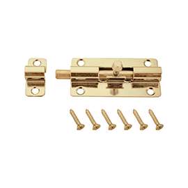 ProSource 20483CZB-PS Barrel Bolt, Steel, Satin Brass