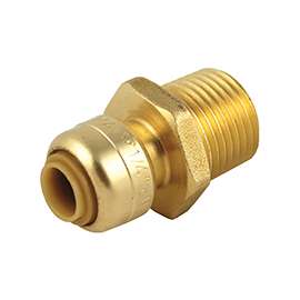 SharkBite U110LFA Pipe Connector, 1/4 x 1/2 in, MNPT, Brass, 200 psi Pressure