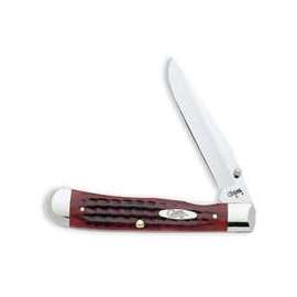 CASE 2743 Pocket Knife, 3-1/4 in L Blade, 1-Blade, Red Handle