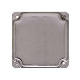 RACO 804C Exposed Work Cover, 4-3/16 in L, 4-3/16 in W, Square, Galvanized Steel, Gray