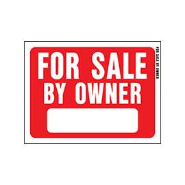 HY-KO 20604 Sign, For Sale By Owner, White Legend, Plastic, 12 in W x 8-1/2 in H Dimensions