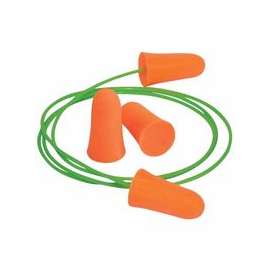 Mellows Foam Ear Plugs, Polyurethane, Bright Orange, Uncorded