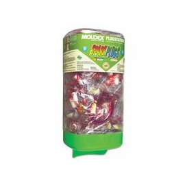 PlugStation Earplug Dispensers, PETE, Clear/Red, Corded
