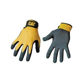Cat CAT017416L Protective Gloves, L, Open Cuff, Nylon, Black/Yellow