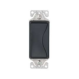 Eaton Wiring Devices Aspire 9501SG Rocker Switch, 15 A, 120/277 V, SPST, Push-In Terminal, Silver Granite