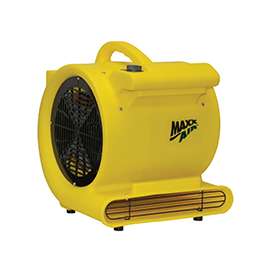 MaxxAir HVCF 4000 Floor Drying Fan, 120 V, 2500 cfm Low, 3300 cfm Medium, 4000 cfm High, Plastic, Black/Yellow